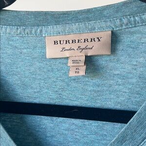 Burberry Teal Crew Neck Tee